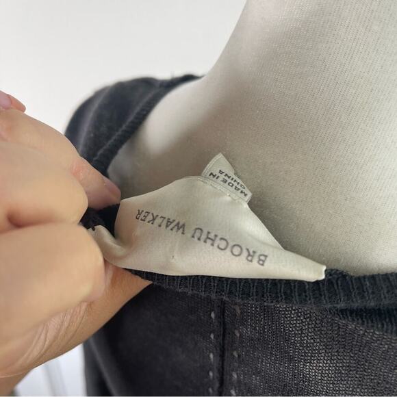 Brochu Walker black linen blend sweater dress tunic size small - Picture 7 of 8